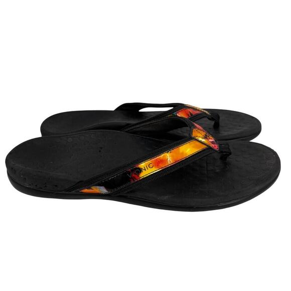 Vionic Shoes - Vionic Tide II Flip Flop Sandals Size 8.5 Black Multi Toe Post Thong Orthotic